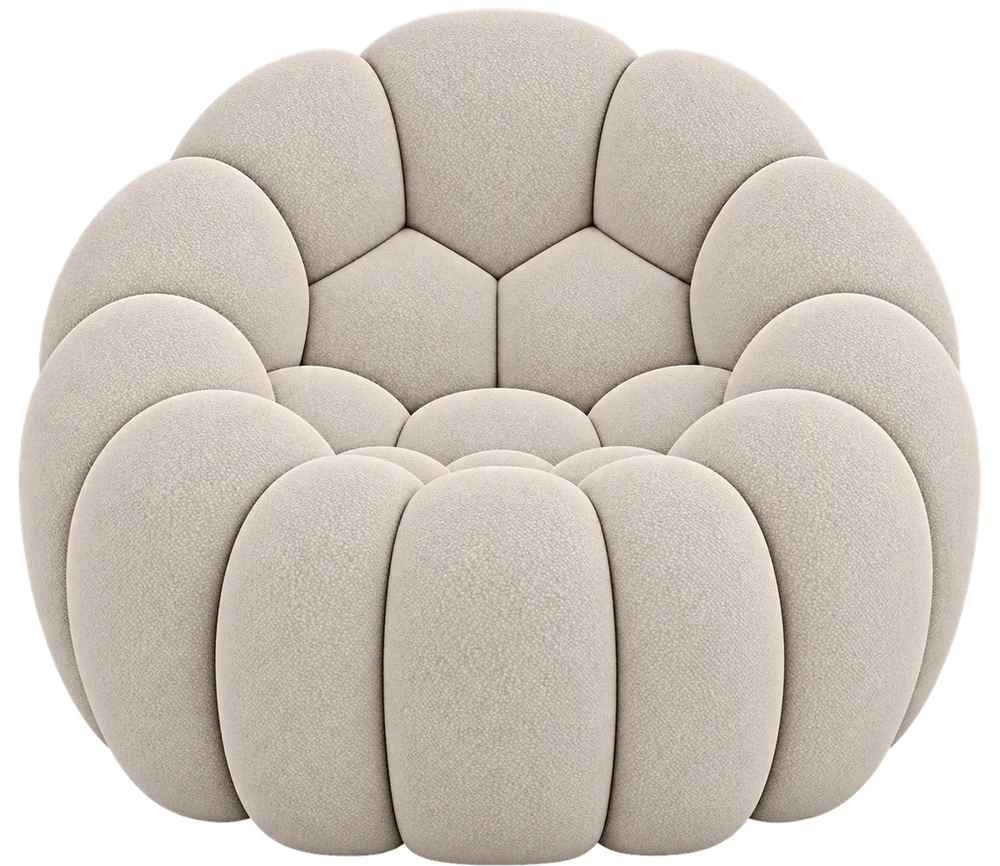 Fauteuil Bubble Solo, coloris Crème